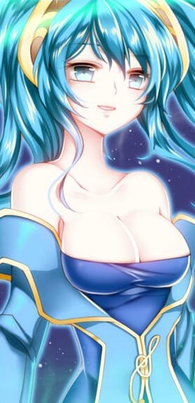 漫蛙青绿色头发人物插画